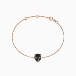 Bracelets|BH Multi Signature 14K Rose Gold Black Diamond u0026 Emerald Bracelet, 0.44 TCW