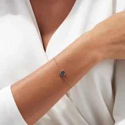 Bracelets|BH Multi Signature 14K Rose Gold Black Diamond u0026 Emerald Bracelet, 0.44 TCW