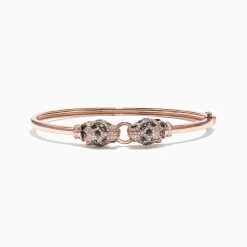 Bracelets|Effy Jewelry Signature 14K Rose Gold Diamond and Tsavorite Bangle, 0.79 TCW