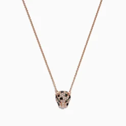 Necklaces & Pendants|Effy Jewelry Signature 14K Rose Gold Diamond and Tsavorite Garnet Mini Pendant, 0.18 TCW