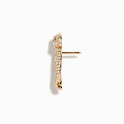 Accessories|Effy Jewelry Signature 14K Rose Gold Diamond and Emerald Panther Pin
