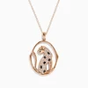 Necklaces & Pendants|Effy Jewelry Signature 14K Rose Gold Diamond and Emerald Pendant, 0.44 TCW
