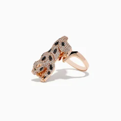 Rings|Effy Jewelry Signature 14K Rose Gold Diamond and Emerald Ring, 1.52 TCW