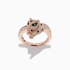 Rings|Effy Jewelry Signature 14K Rose Gold Diamond and Tsavorite Ring, 0.72 TCW