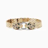 Bracelets|Effy Jewelry Signature 14K 2-Tone Gold Diamond and Emerald 7" Bracelet, 1.35 TCW