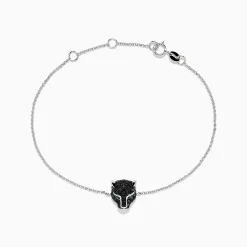 Bracelets|Effy Jewelry Signature 14K White Gold Blakc Diamond and Emerald Panther Bracelet