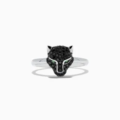 Rings|Effy Jewelry Signature 14K White Gold Black Diamond Panther Ring
