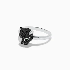 Rings|Effy Jewelry Signature 14K White Gold Black Diamond Panther Ring