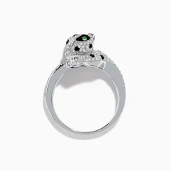 Rings|Effy Jewelry Signature 14K White Gold Diamond and Tsavorite Panther Ring
