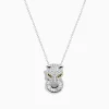Necklaces & Pendants|Effy Jewelry Signature 14K White Gold Diamond and Emerald Panther Pendant