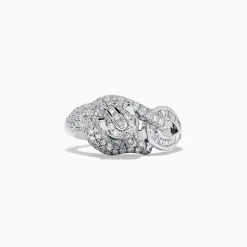 Rings|Effy Jewelry Signature 14K White Gold Emerald and Diamond Panther Ring