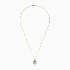 Necklaces & Pendants|BH Multi Signature 14K Yellow Gold Black and White Diamond Panther Pendant