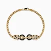 Bracelets|Effy Jewelry Signature 14K Yellow Gold Black and White Diamond Panther Bracelet