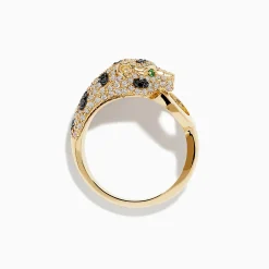 Rings|Effy Jewelry Signature 14K Yellow Gold Diamond and Emerald Ring, 0.67 TCW