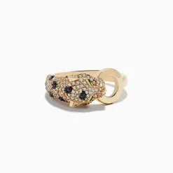 Rings|Effy Jewelry Signature 14K Yellow Gold Diamond and Emerald Ring, 0.67 TCW
