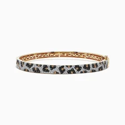 Bracelets|BH Multi Signature 14K Yellow Gold Diamond Panther Spot Bangle