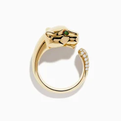 Rings|Effy Jewelry Signature 14K Yellow Gold Diamond and Tsavorite Panther Ring