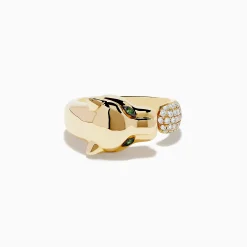Rings|Effy Jewelry Signature 14K Yellow Gold Diamond and Tsavorite Panther Ring