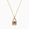 Necklaces & Pendants|Effy Jewelry Signature 14K Yellow Gold Diamond Lock Pendant