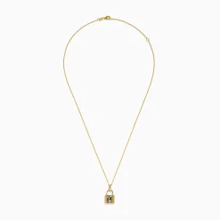 Necklaces & Pendants|Effy Jewelry Signature 14K Yellow Gold Diamond Lock Pendant