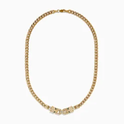 Necklaces & Pendants|Effy Jewelry Signature 14K Yellow Gold Diamond and Emerald Panther Necklace