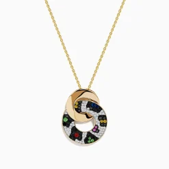 Necklaces & Pendants|Effy Jewelry Signature 14K Yellow Gold Multi Sapphire Diamond Pendant