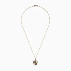 Necklaces & Pendants|Effy Jewelry Signature 14K Yellow Gold Multi Color Diamond Panther Pendant, 0.81 TCW