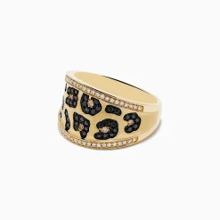 Rings|Effy Jewelry Signature 14K Yellow Gold Multi Color Diamond Leopard Spot Ring