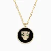 Necklaces & Pendants|BH Multi Signature 14K Yellow Gold Onyx, Emerald and Diamond Coin Pendant