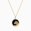 Necklaces & Pendants|Effy Jewelry Signature 14K Yellow Gold Onyx Emerald and Diamond Panther Pendant
