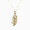 Necklaces & Pendants|Effy Jewelry Signature 14K Yellow Gold Sapphire and Diamond Panther Necklace