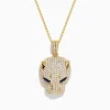 Necklaces & Pendants|Effy Jewelry Signature 14K Yellow Gold Sapphire and Diamond Panther Pendant