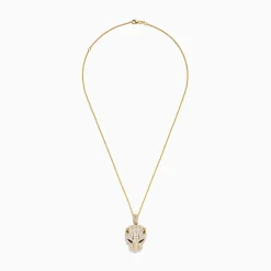 Necklaces & Pendants|Effy Jewelry Signature 14K Yellow Gold Sapphire and Diamond Panther Pendant