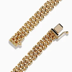 Bracelets|Effy Jewelry Signature 14K Yellow Gold Sapphire and Diamond Panther Bracelet