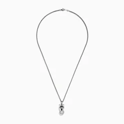 Necklaces & Pendants|Effy Jewelry Signature Sterling Silver Tsavorite and Diamond Panther Pendant
