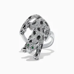 Rings|Effy Jewelry Signature White Gold Diamond and Emerald Ring, 1.52 TCW