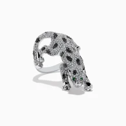 Rings|Effy Jewelry Signature White Gold Diamond and Emerald Ring, 1.52 TCW