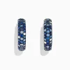 Earrings|BH Multi Splash Silver Blue Sapphire 1" Hoop Earrings, 3.97 TCW