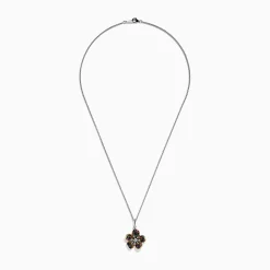Necklaces & Pendants|Effy Jewelry Splash Sterling Silver Diamond, Sapphires u0026 Tsavorite Flower Necklace
