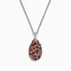 Necklaces & Pendants|Effy Jewelry Splash Sterling Silver Multi Sapphire u0026 Diamond Pendant, 3.26 TCW