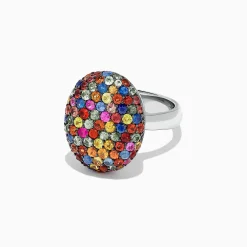 Rings|Effy Jewelry Splash Sterling Silver Multi Sapphire Oval Ring, 3.10 TCW