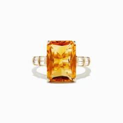 Rings|BH Multi Sunset 14K Yellow Gold Citrine and Diamond Ring, 7.02 TCW