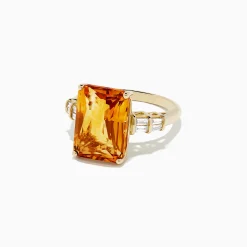 Rings|BH Multi Sunset 14K Yellow Gold Citrine and Diamond Ring, 7.02 TCW
