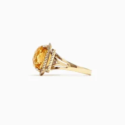 Rings|Effy Jewelry Sunset 14K Yellow Gold Citrine and Diamond Ring, 10.04 TCW