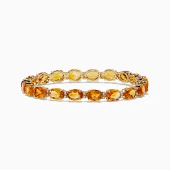 Bracelets|Effy Jewelry Sunset 14K Yellow Gold Citrine Tennis Bracelet 19.15 TCW