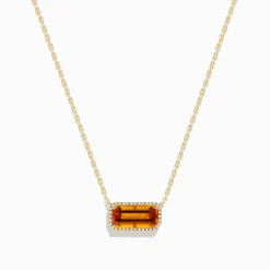 Necklaces & Pendants|BH Multi Sunset 14K Yellow Gold Citrine and Diamond Necklace
