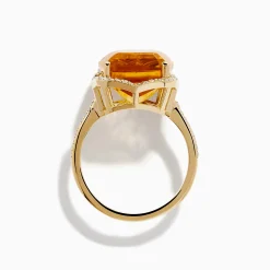 Rings|Effy Jewelry Sunset 14K Yellow Gold Citrine u0026 Diamond Ring