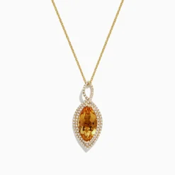 Necklaces & Pendants|BH Multi Sunset 14K Yellow Gold Citrine and Diamond Pendant, 4.54 TCW
