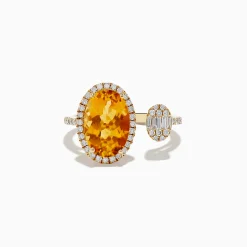Rings|Effy Jewelry Sunset 14K Yellow Gold Citrine and Diamond Ring