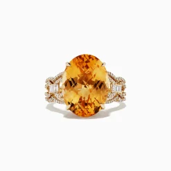 Rings|BH Multi Sunset 14K Yellow Gold Citrine and Diamond Cocktail Ring, 9.72 TCW